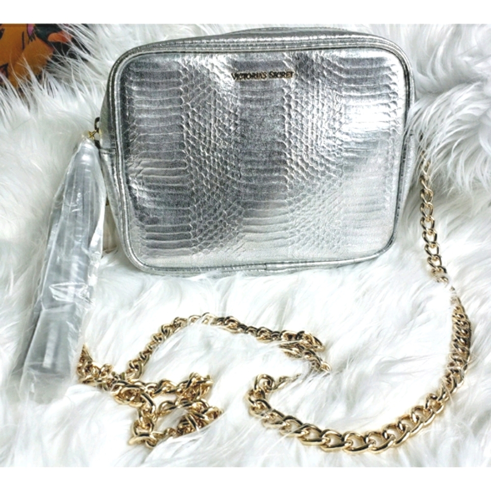 Crossbody bag Y2K Silver Metallic Snake Chunky Chain Victorias Secret NWOT